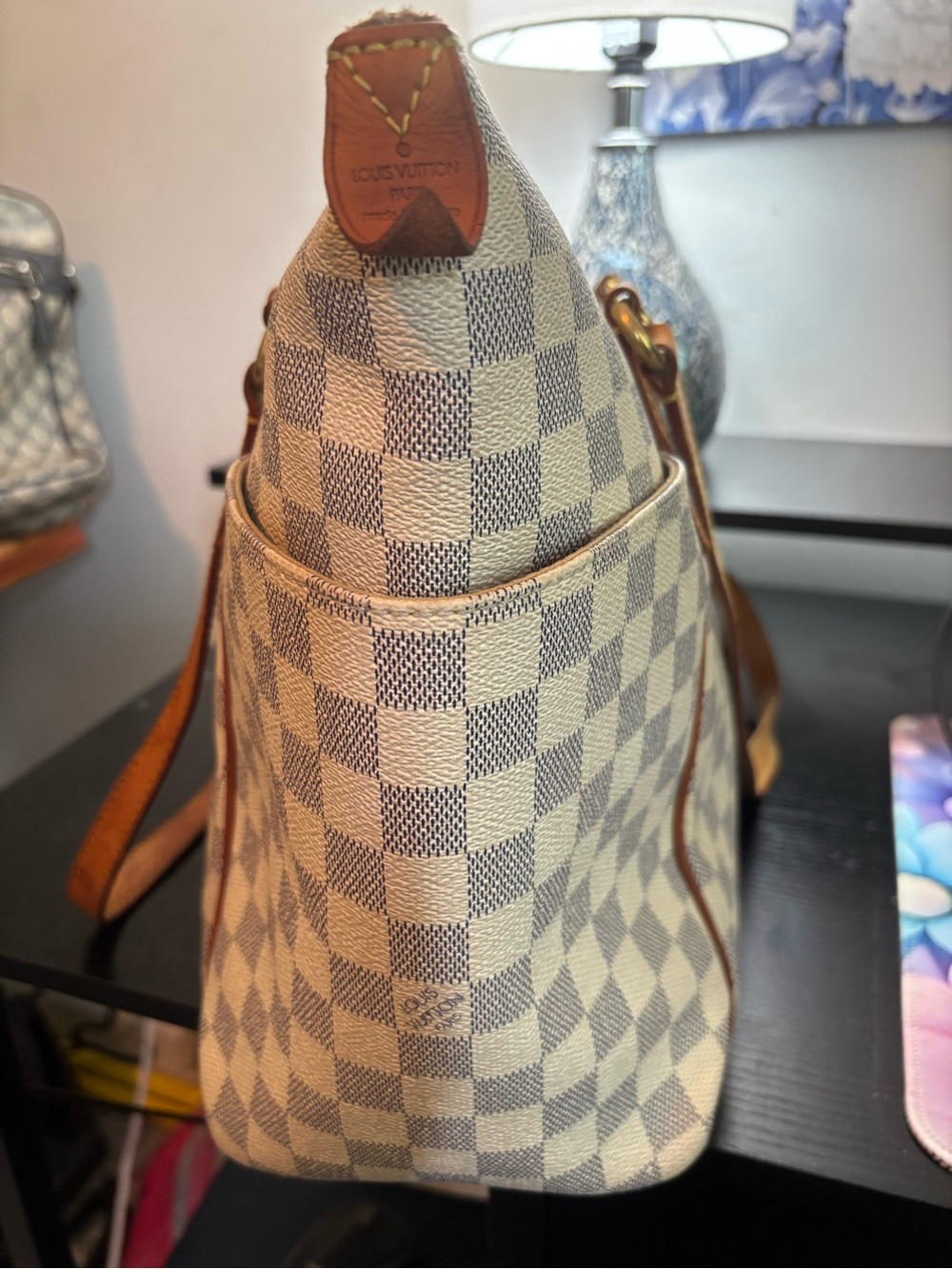 Authentic Louis Vuitton Discontinued Totally MM Tote – Damier Azur Canvas - Picture 4 of 16